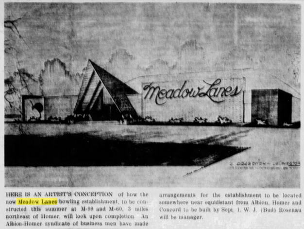 Crossroads Family Fun Center (Meadow Lanes, Homer Lanes) - June 1963 Article (newer photo)